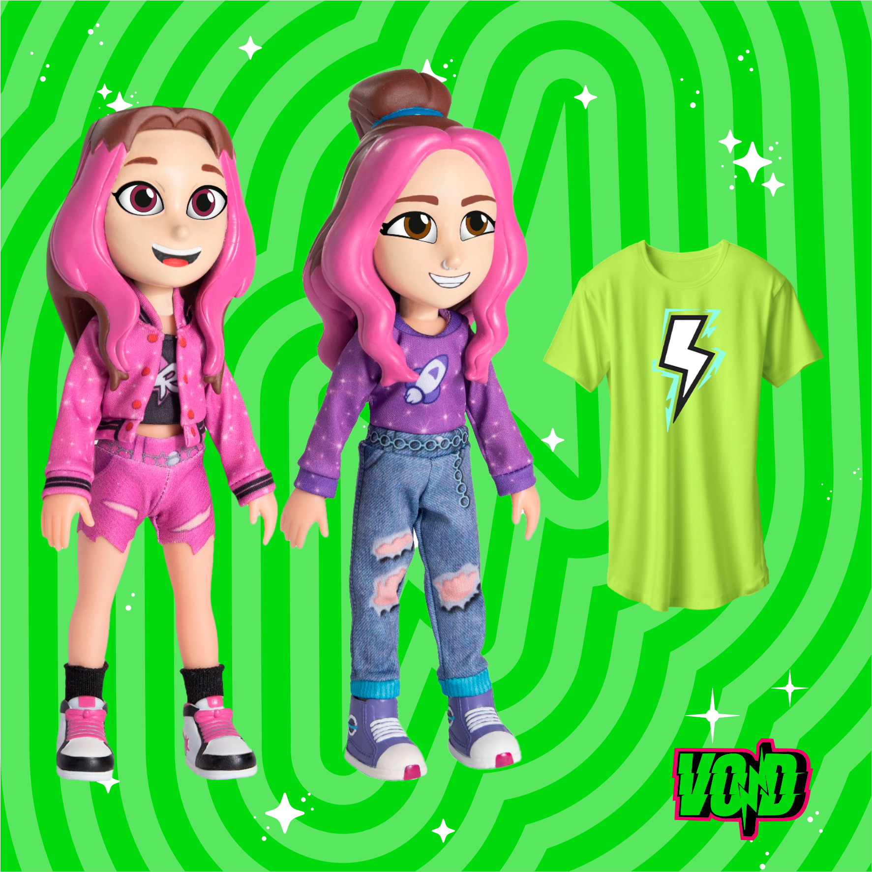 KIT 2 BONECAS EMILLY VICK E KATLEN, GRÁTIS CAMISETA VOID