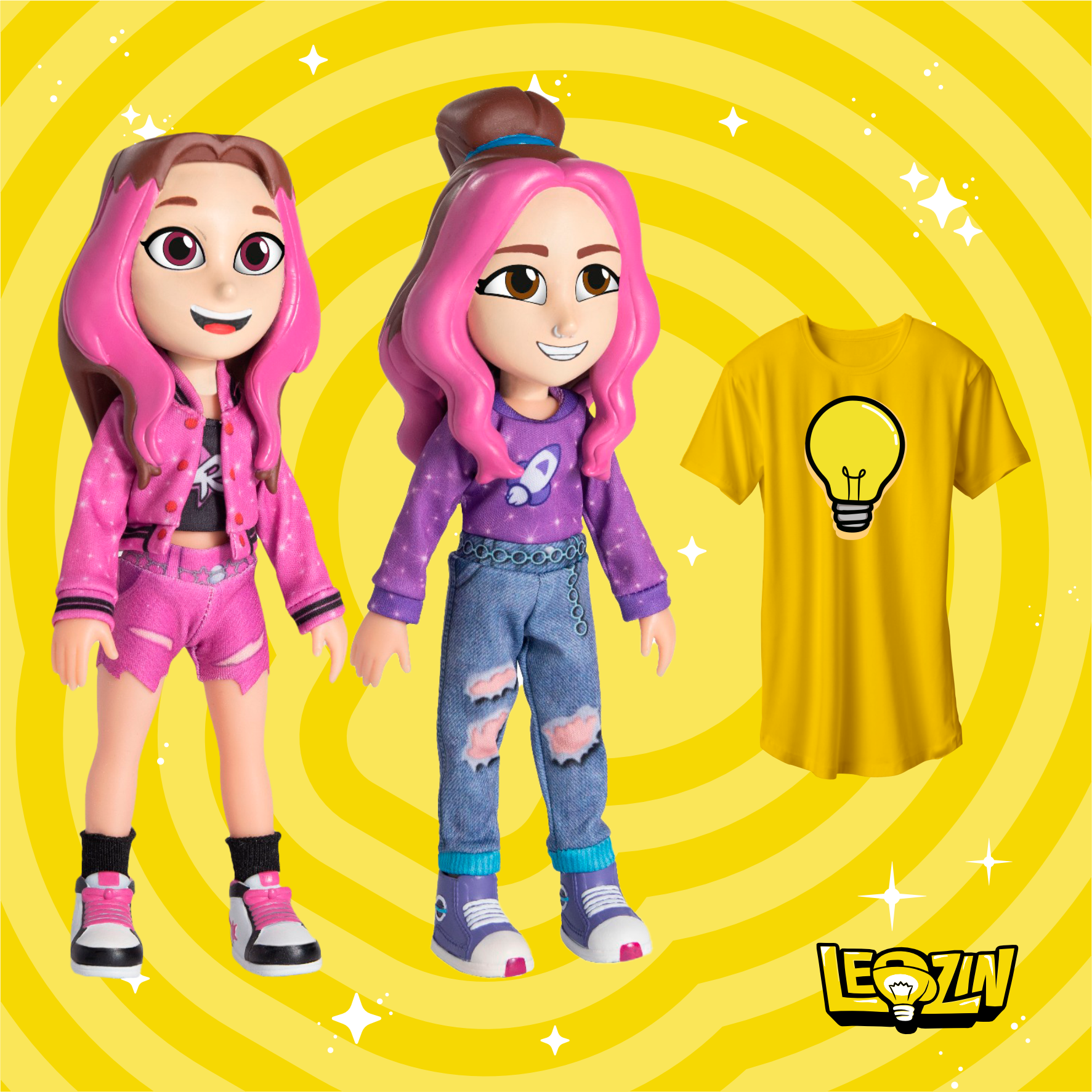 KIT 2 BONECAS EMILLY VICK E KATLEN, GRÁTIS CAMISETA LEOZINHO
