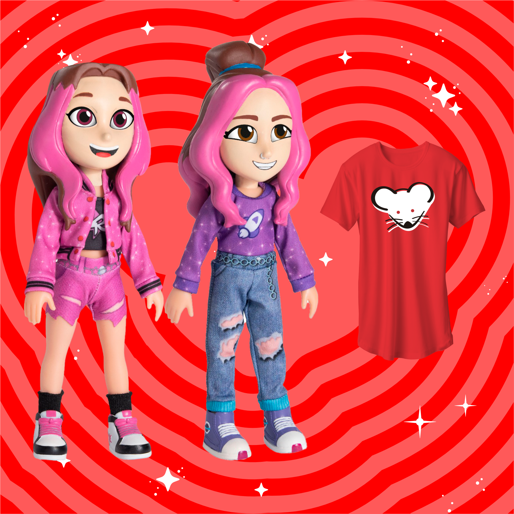 KIT 2 BONECAS EMILLY VICK E KATLEN, GRÁTIS CAMISETA ROBSON