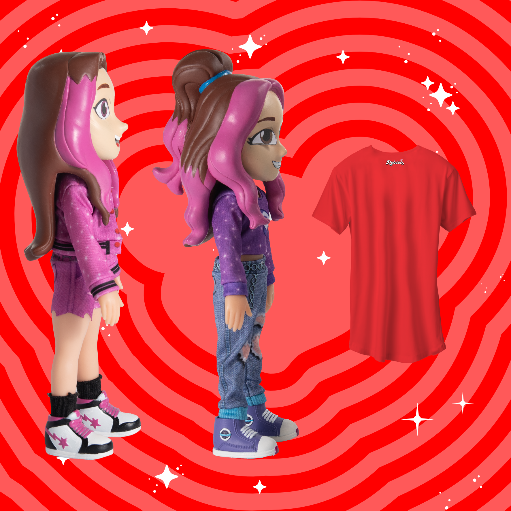 KIT 2 BONECAS EMILLY VICK E KATLEN, GRÁTIS CAMISETA ROBSON