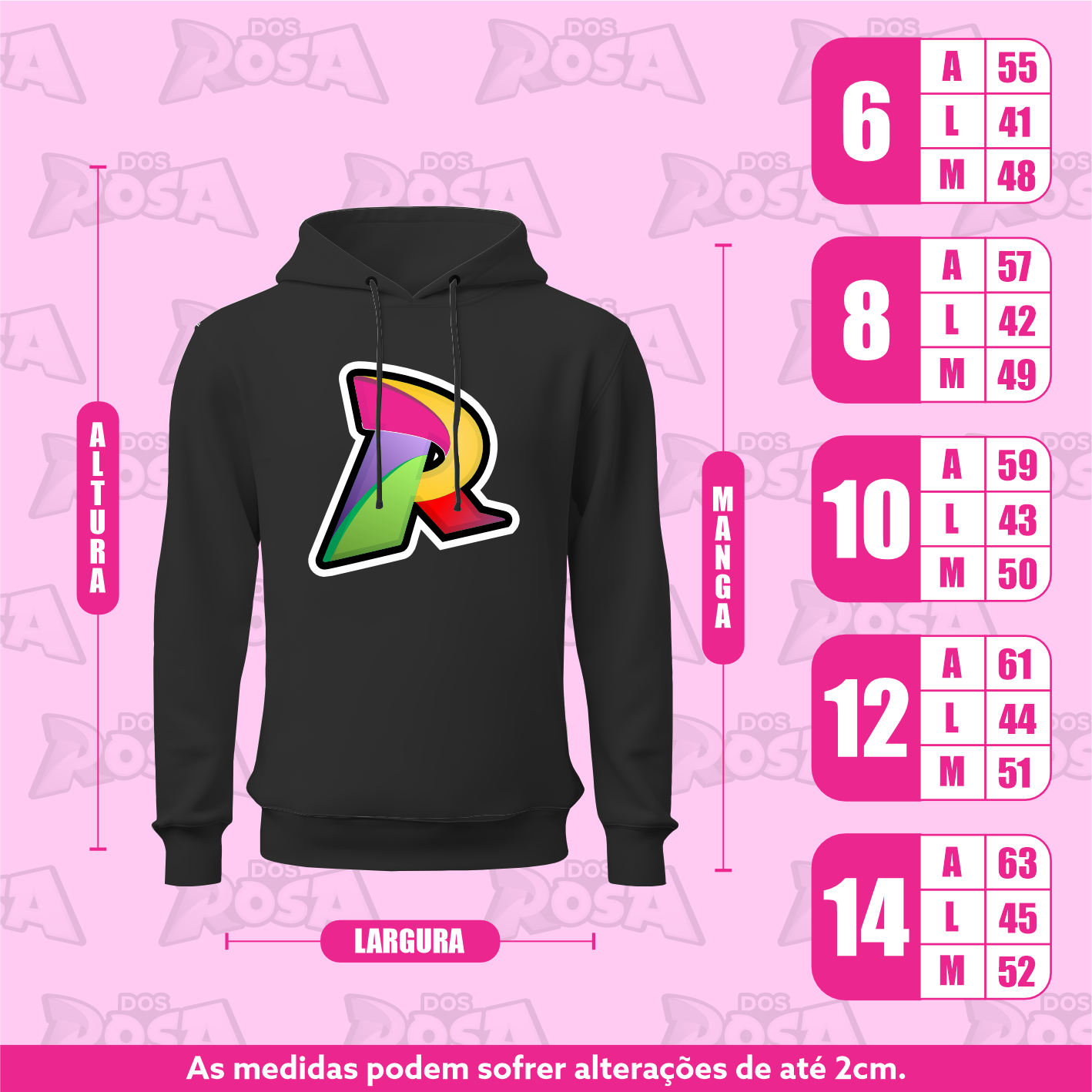NOVO MOLETOM BLACK COM CAPUZ E CORDÃO  GRUPO DOS ROSA