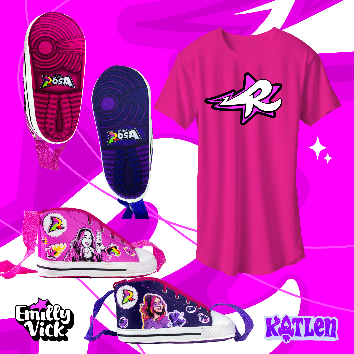 KIT DUPLO BOLSA EMILLY VICK + BOLSA KATLEN + CAMISETA EMILLY VICK - COLEÇÃO 2 - LANÇAMENTO