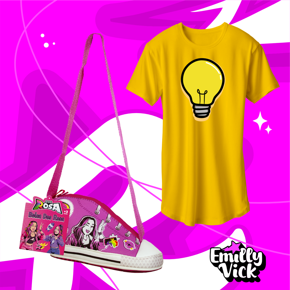 KIT BOLSA EMILLY VICK + CAMISETA LEOZINHO - COLEÇÃO 1 - LANÇAMENTO
