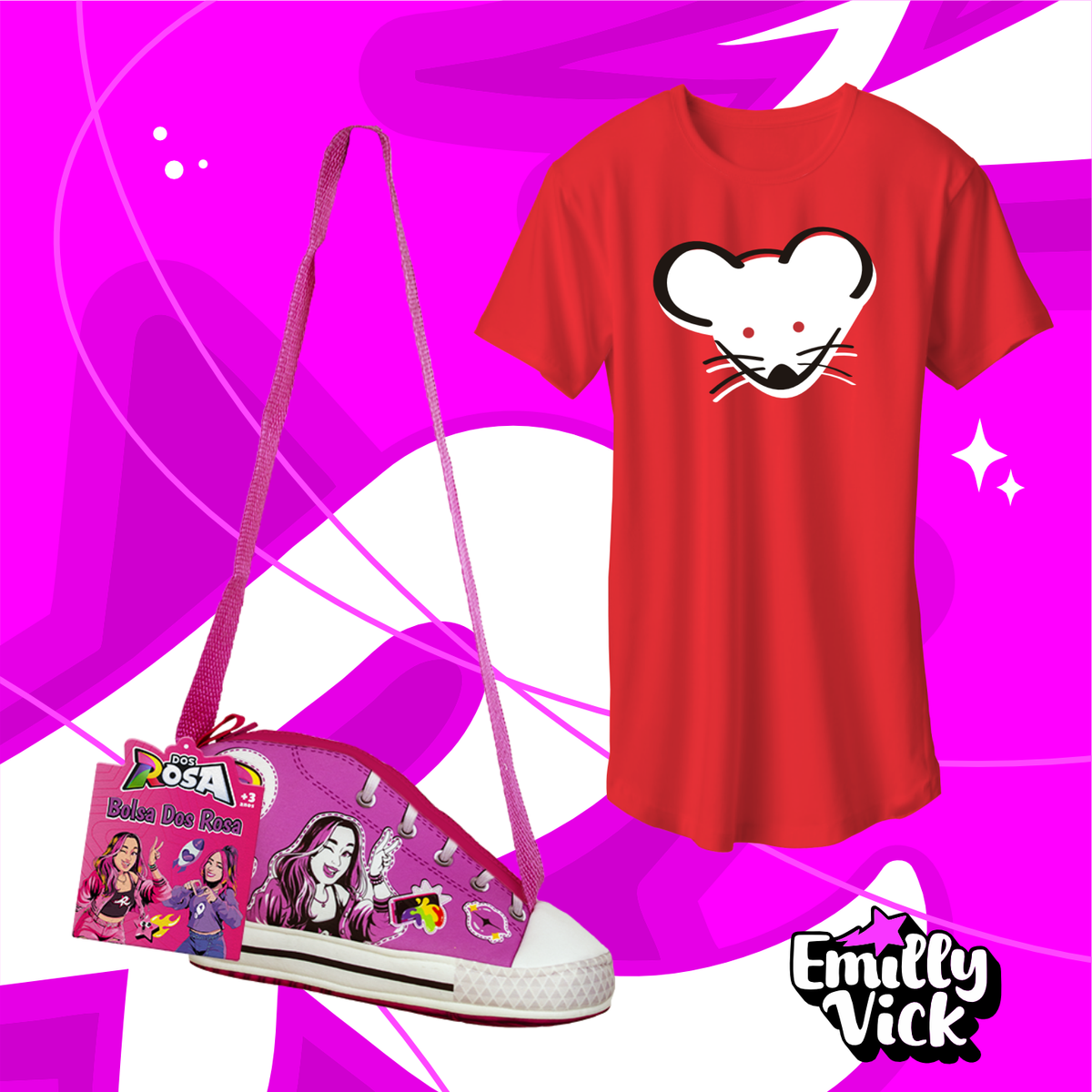 KIT BOLSA EMILLY VICK + CAMISETA ROBSON - COLEÇÃO 1 - LANÇAMENTO