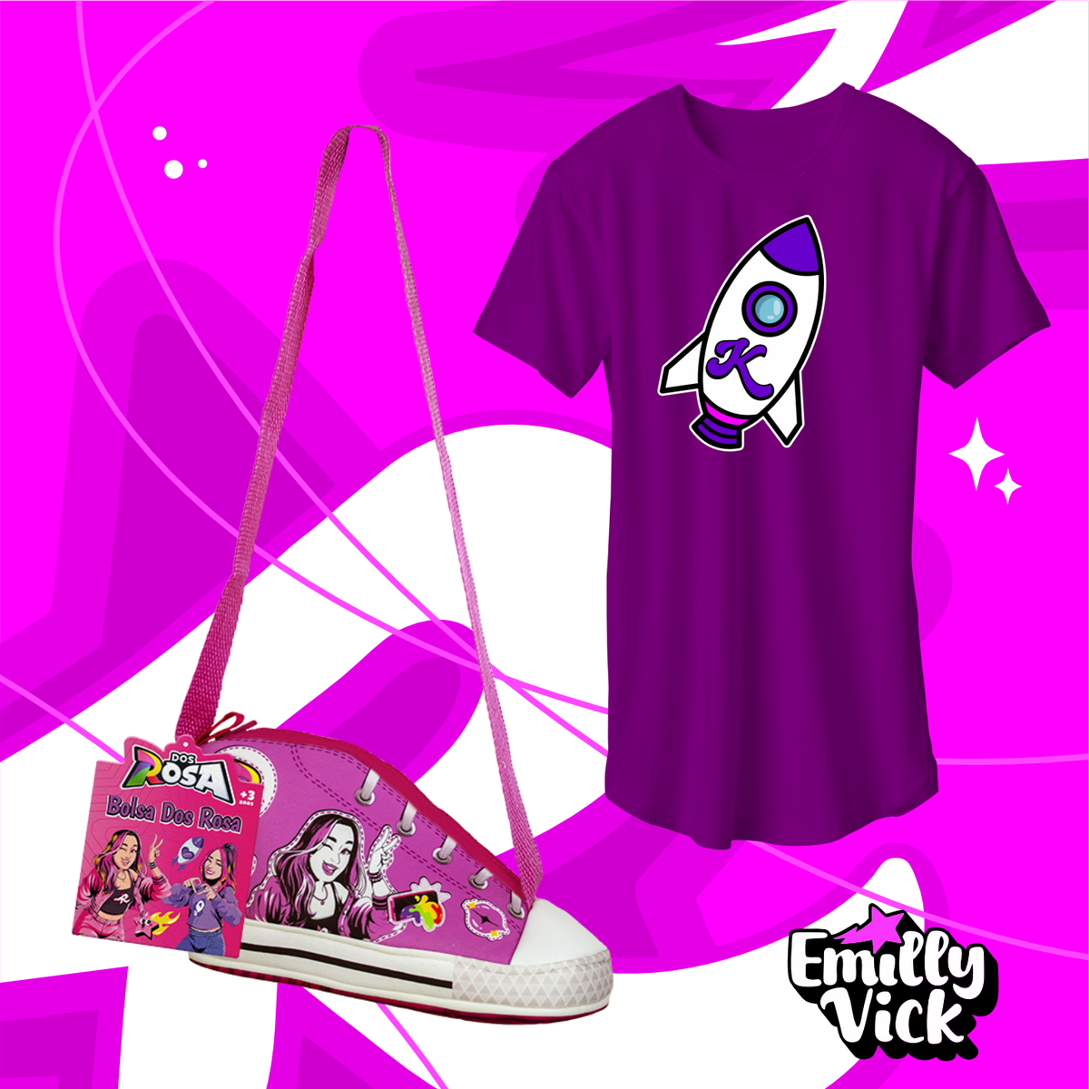 KIT BOLSA EMILLY VICK + CAMISETA KATLEN - COLEÇÃO 1 - LANÇAMENTO