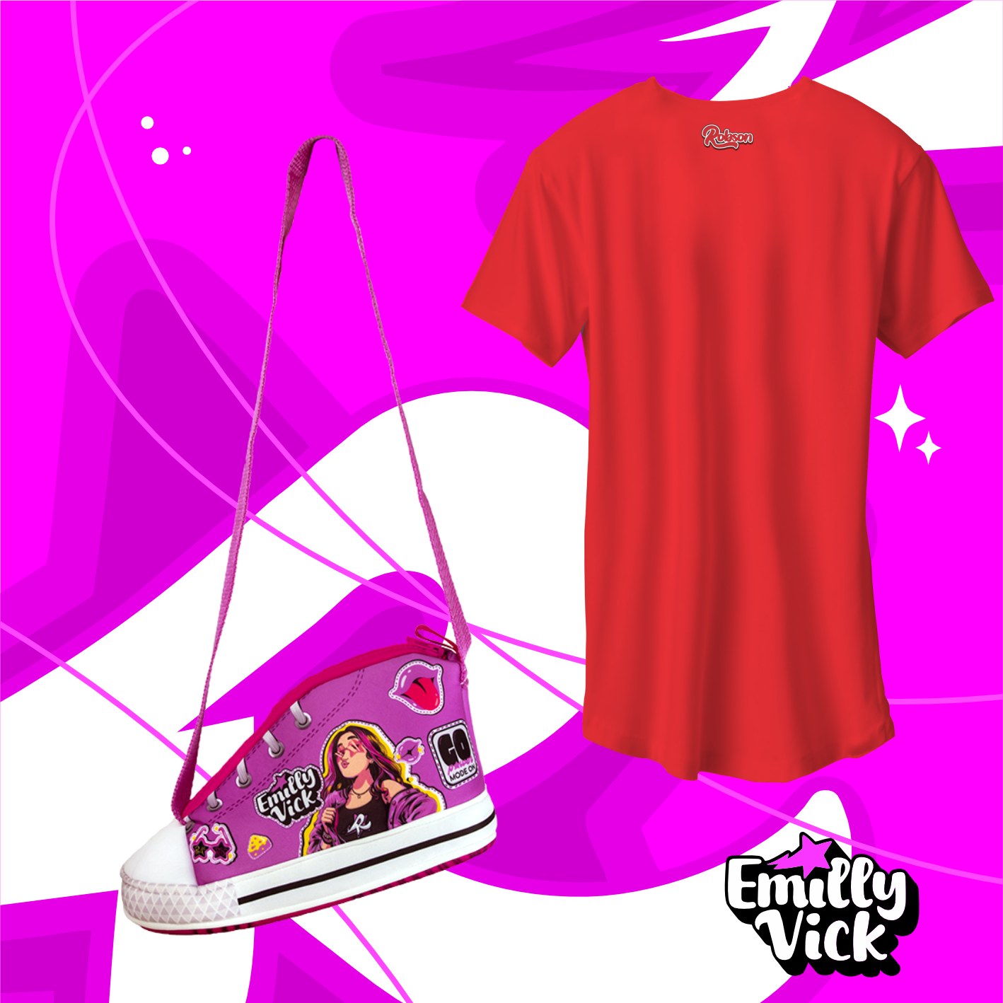 KIT BOLSA EMILLY VICK + CAMISETA ROBSON - COLEÇÃO 1 - LANÇAMENTO