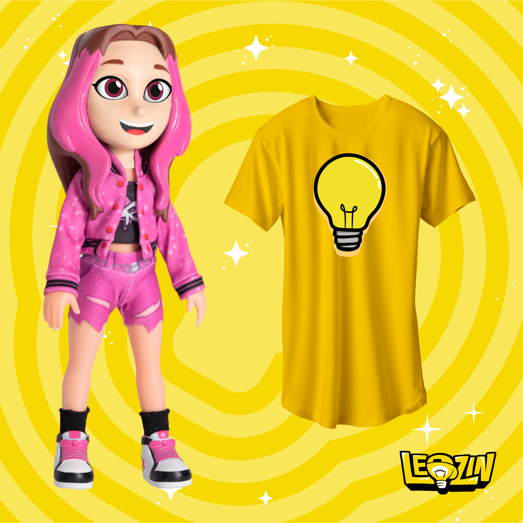 BONECA  EMILLY VICK, GRÁTIS CAMISETA LEOZINHO