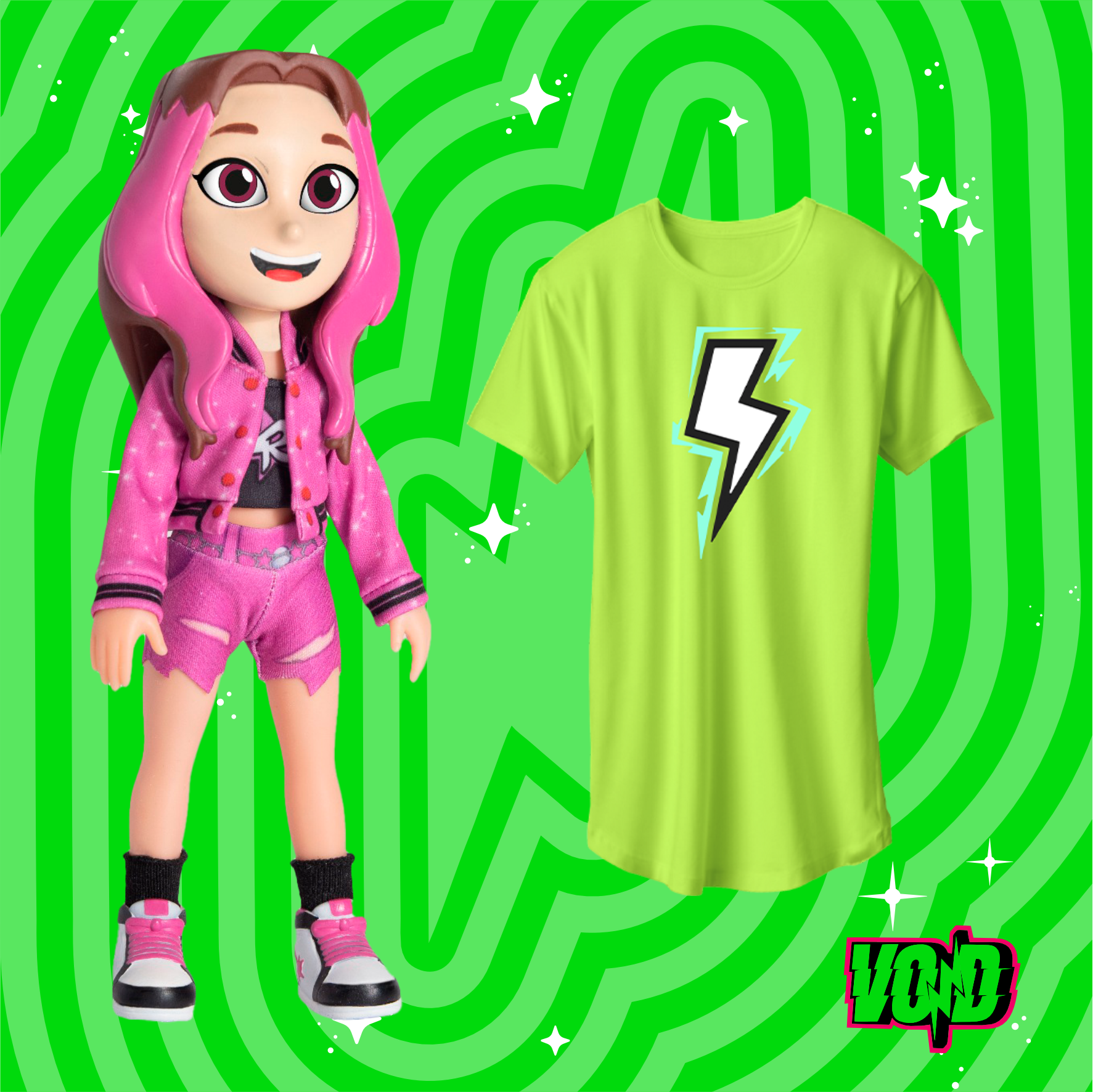 BONECA  EMILLY VICK, GRÁTIS CAMISETA VOID