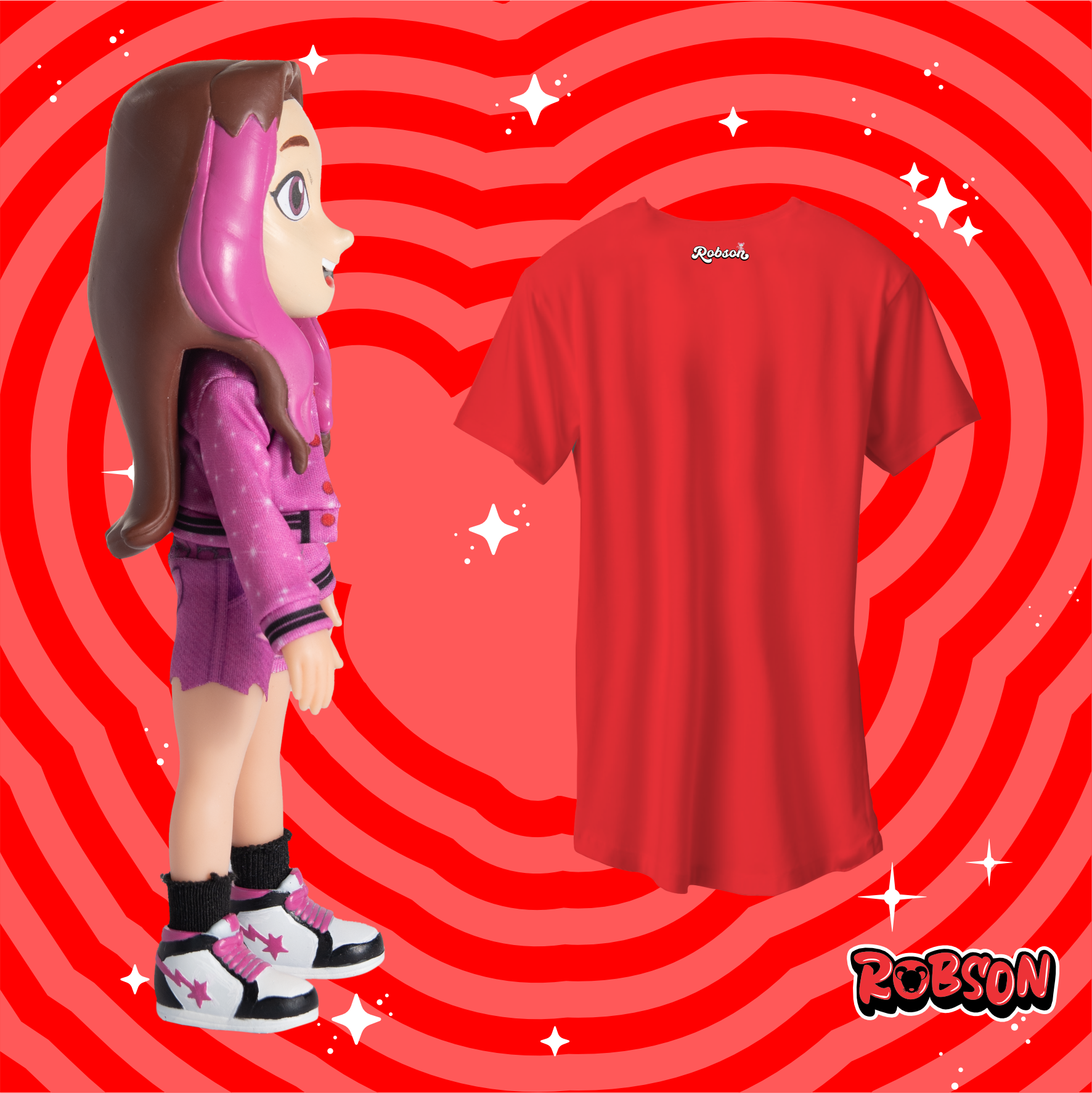 BONECA  EMILLY VICK, GRÁTIS CAMISETA ROBSON