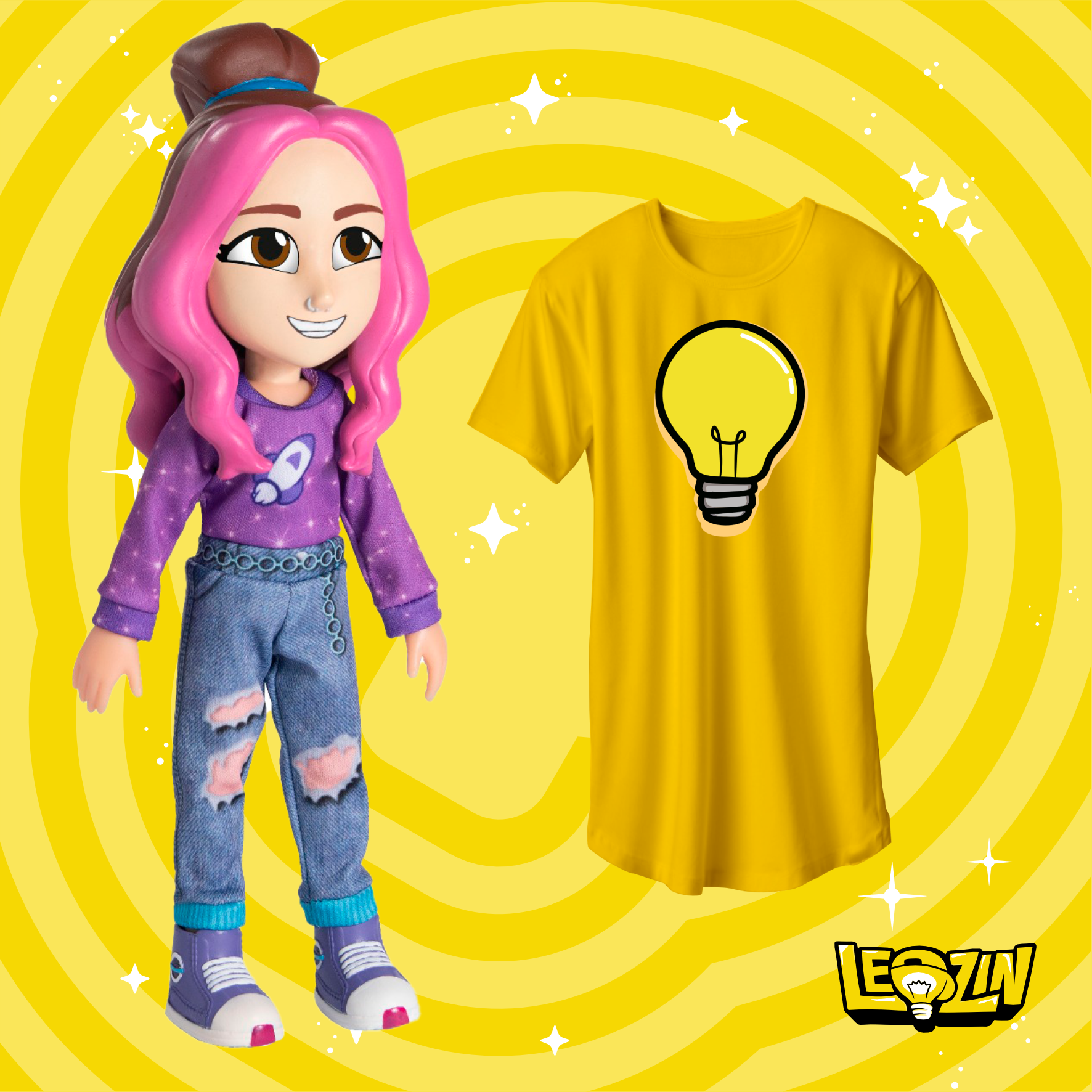 BONECA KATLEN, GRÁTIS CAMISETA LEOZINHO