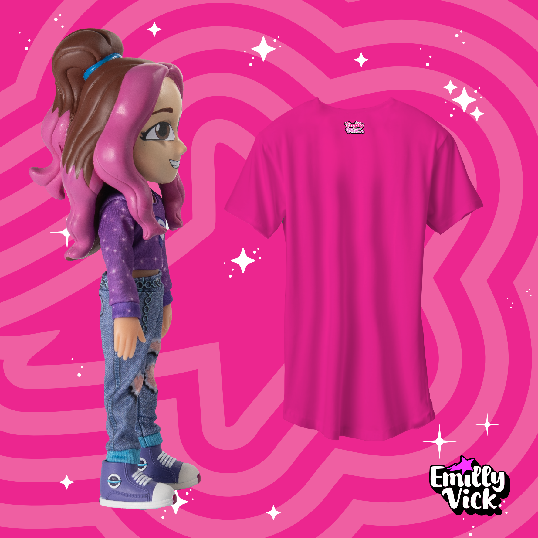 BONECA KATLEN, GRÁTIS CAMISETA EMILLY VICK