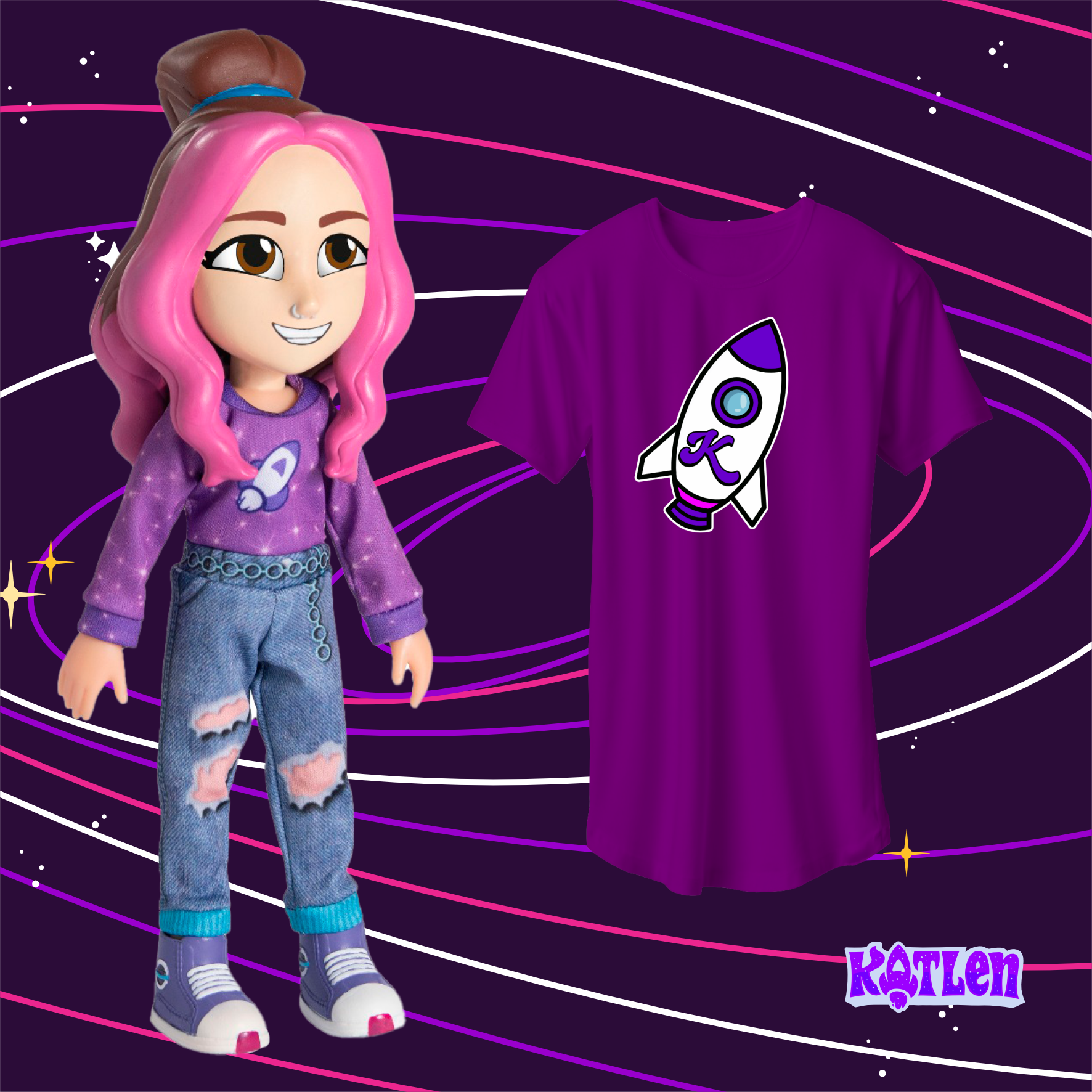 BONECA KATLEN, GRÁTIS CAMISETA KATLEN