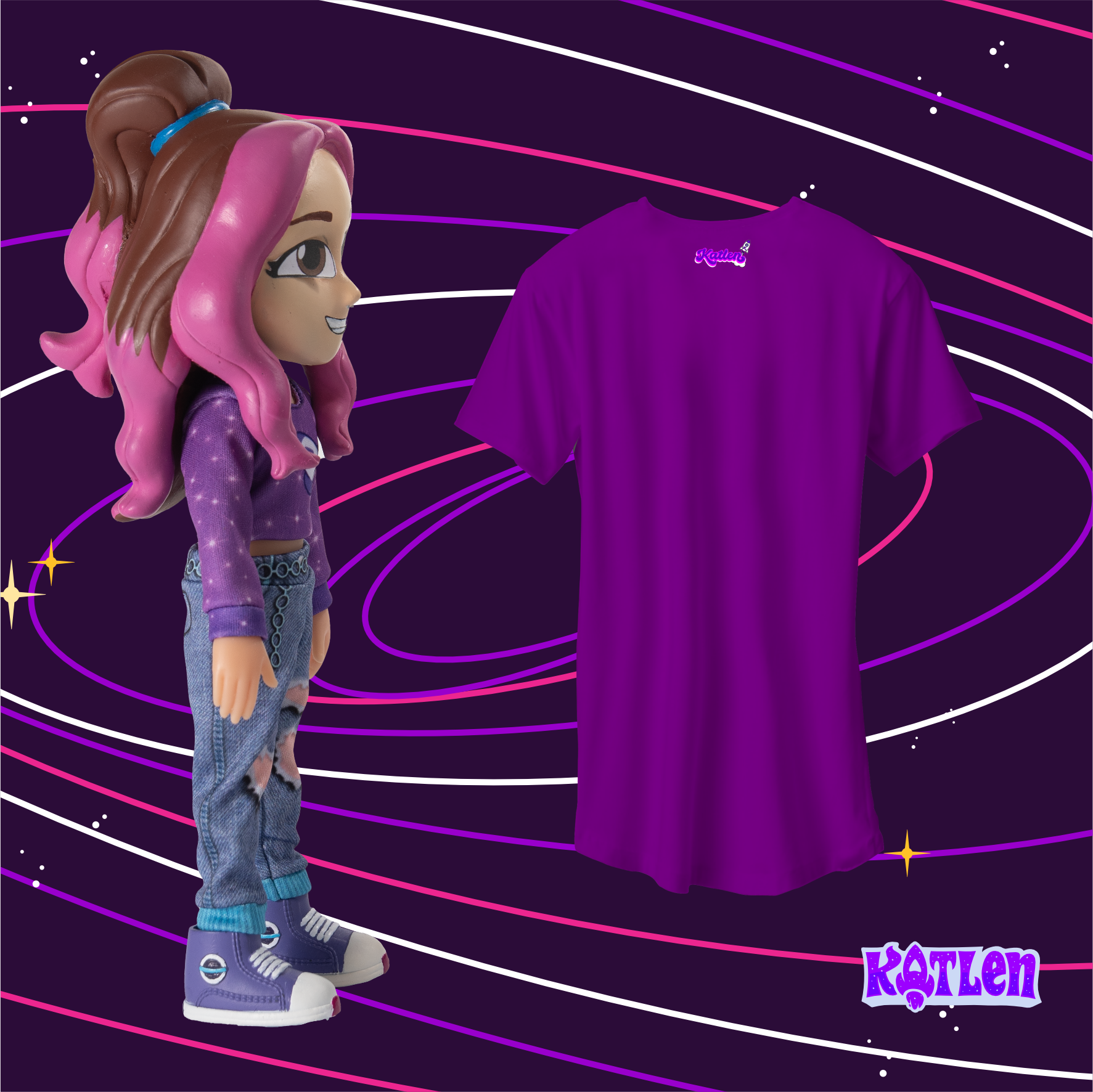 BONECA KATLEN, GRÁTIS CAMISETA KATLEN