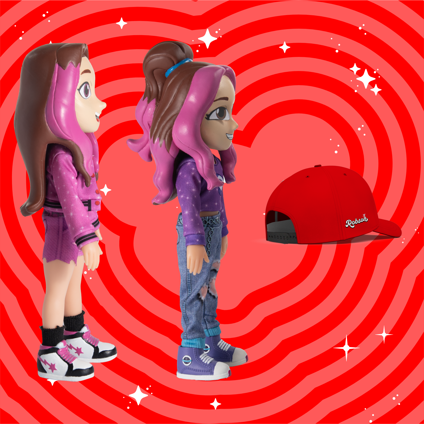 KIT 2 BONECAS EMILLY VICK  E KATLEN, GRÁTIS BONÉ ROBSON