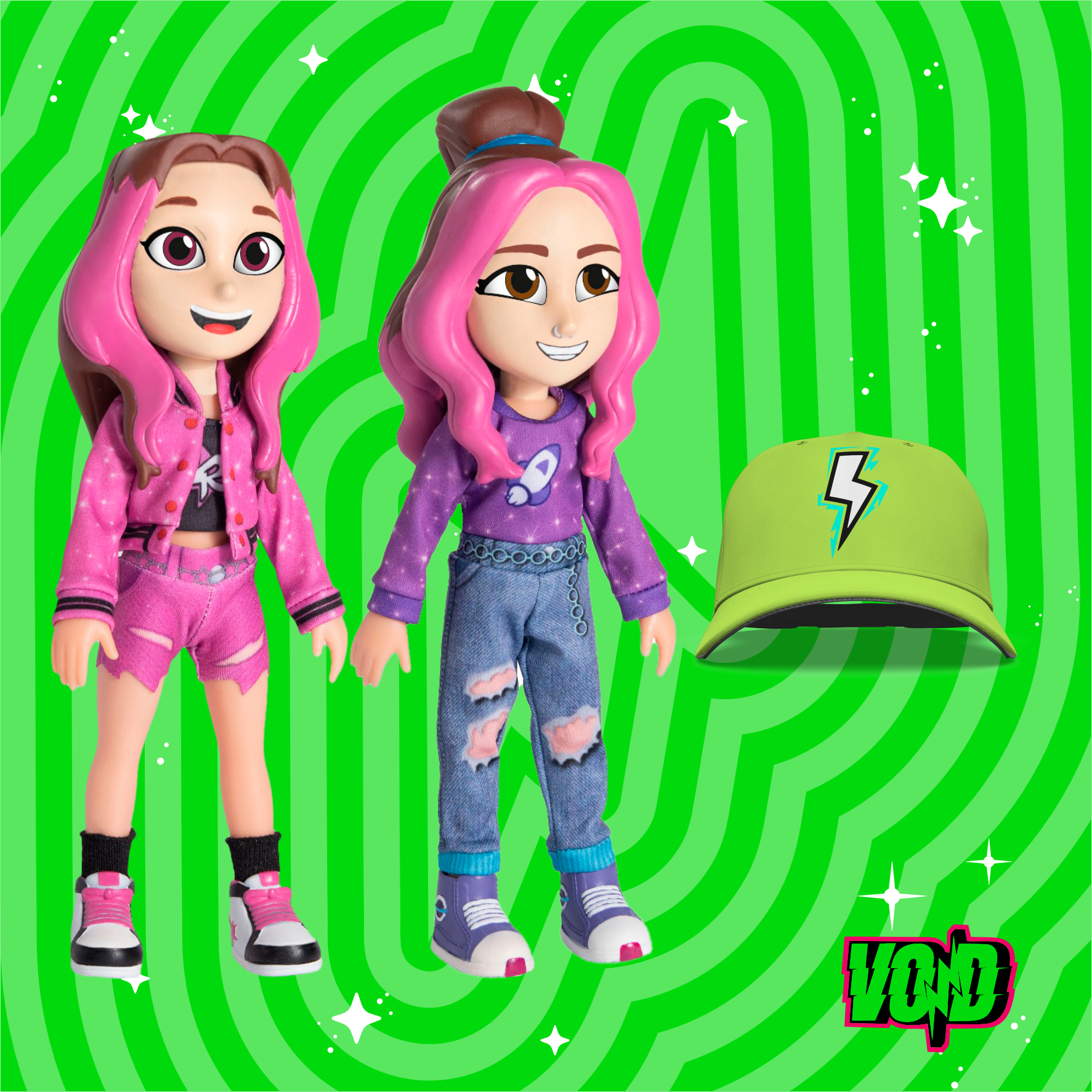 KIT 2 BONECAS EMILLY VICK E KATLEN, GRÁTIS BONÉ VOID