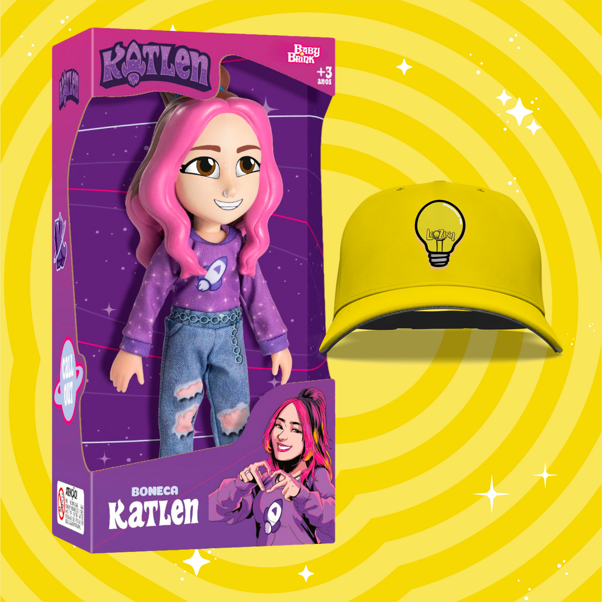 BONECA KATLEN, GRÁTIS BONÉ LEOZINHO