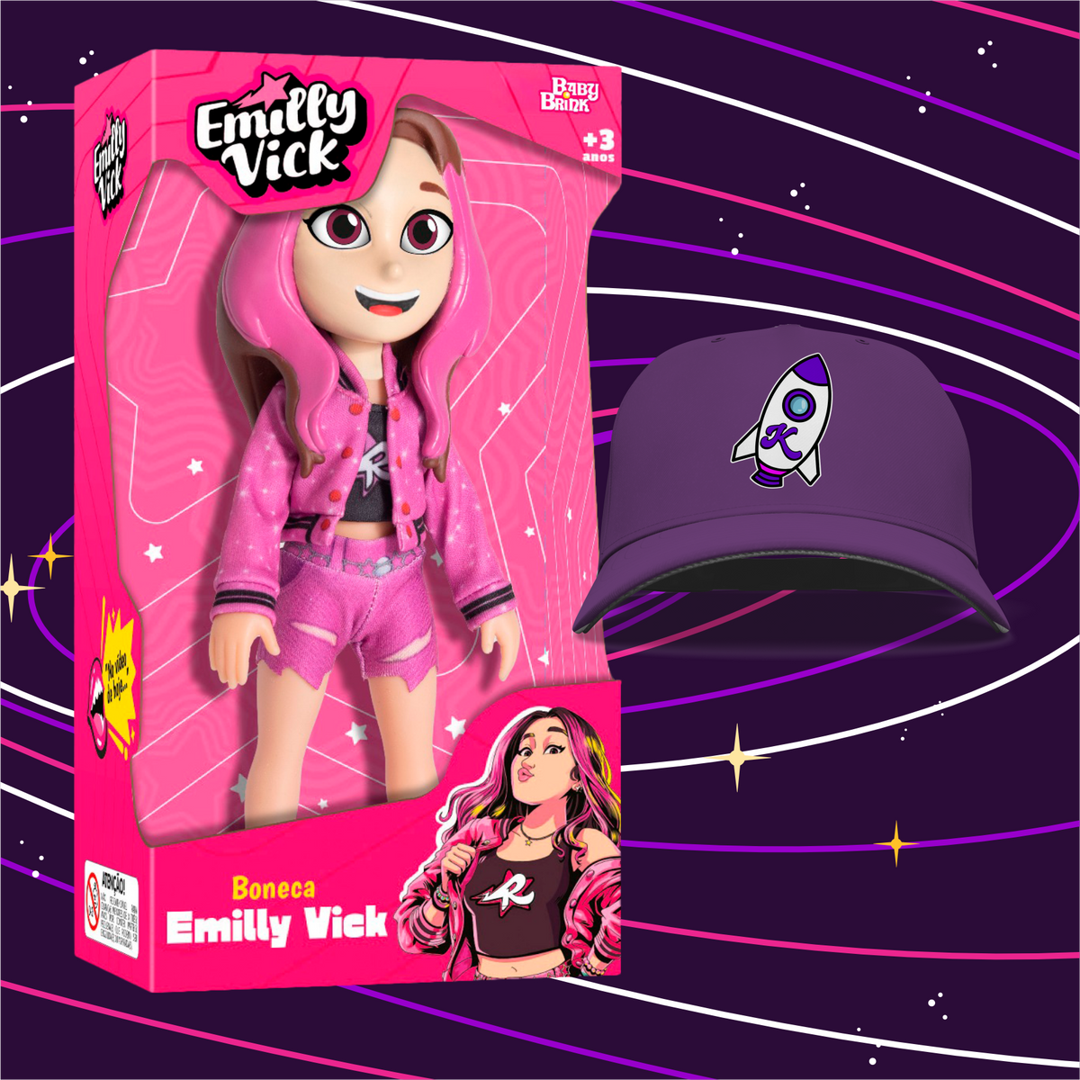 BONECA EMILLY VICK, GRÁTIS BONÉ KATLEN