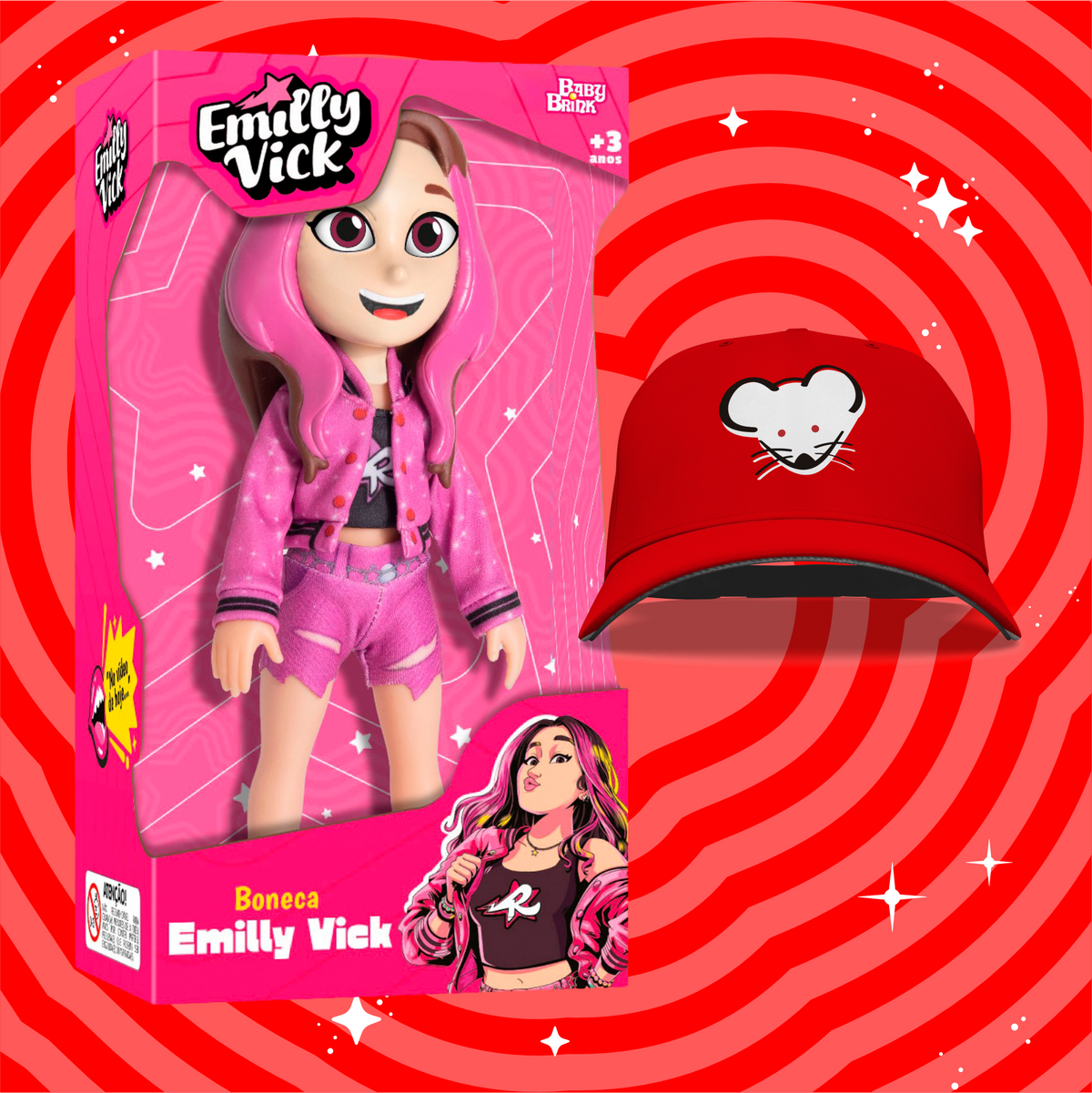 BONECA EMILLY VICK, GRÁTIS BONÉ ROBSON
